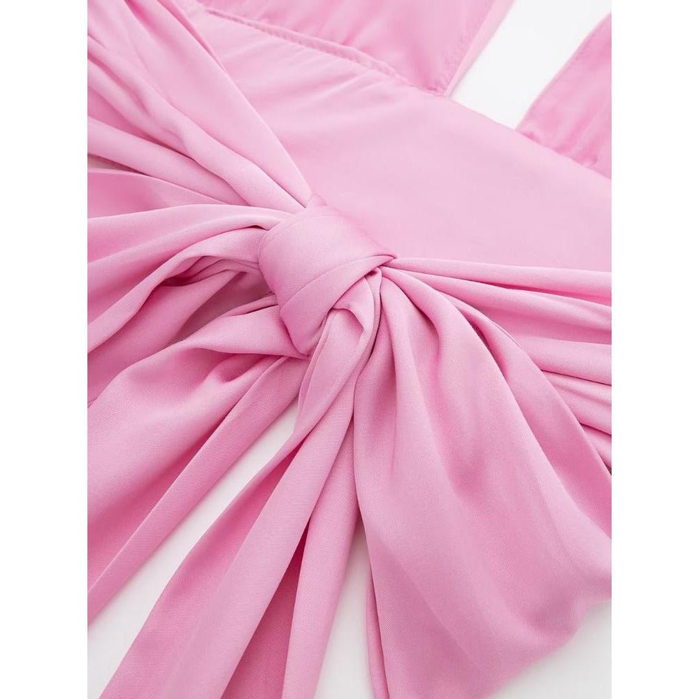 Liz Papyonlu Sırtı Açık Boyundan Bağlamalı Üst