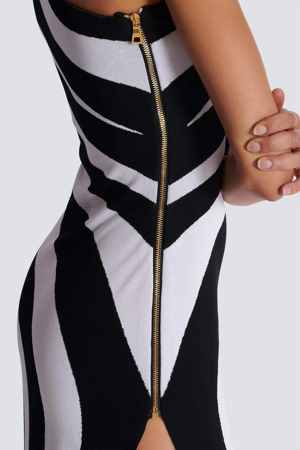 Kimberley Tek Omuz Çizgili Örgü Maxi Elbise