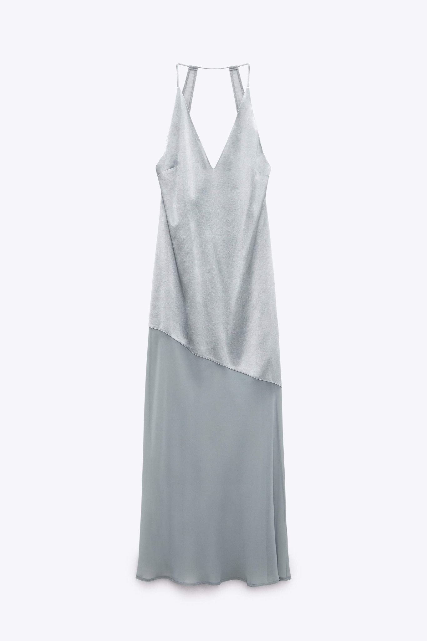 Lorna V Yaka Splice Slip Maxi Elbise