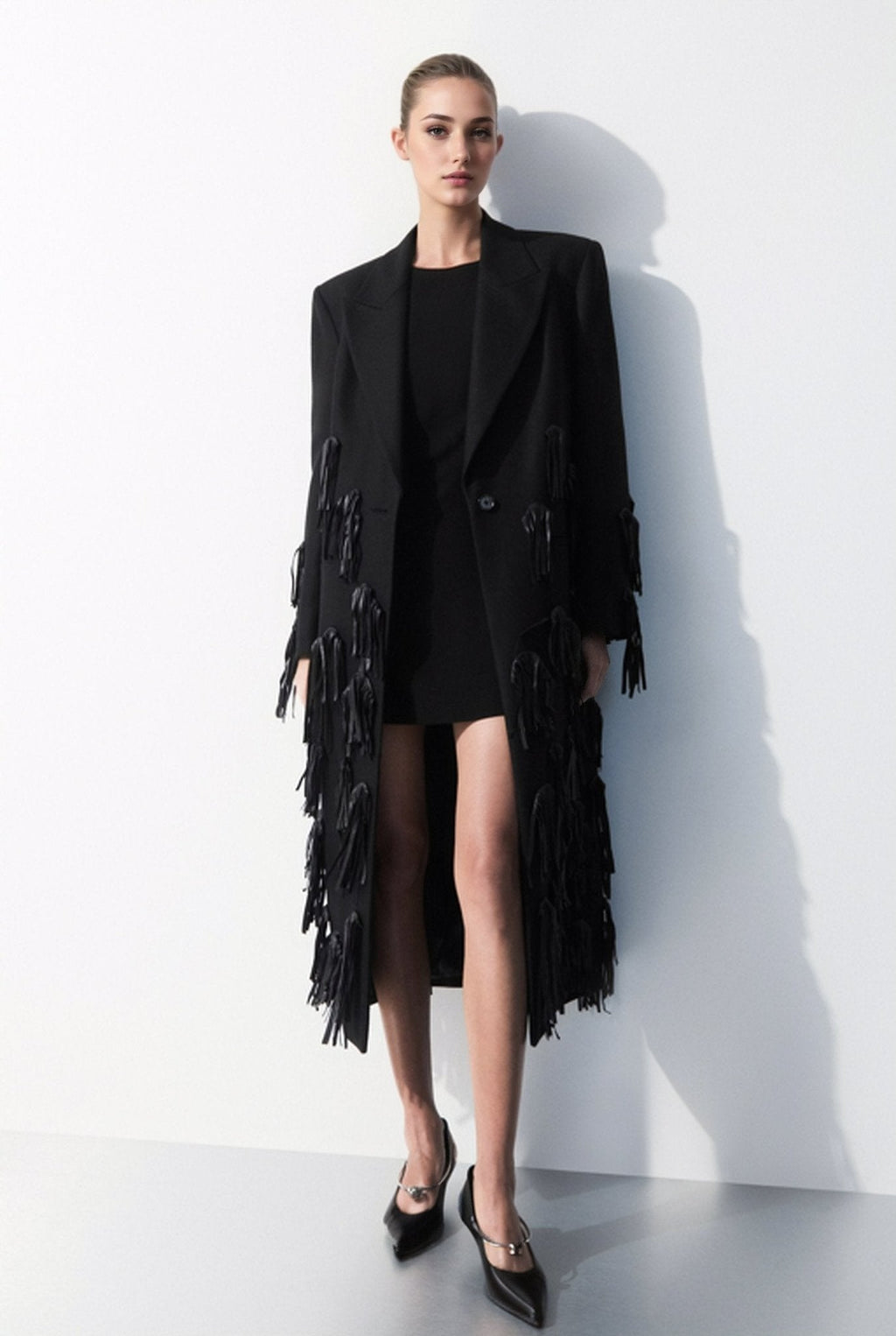 Louisa Deri Püsküllü Yün Mont