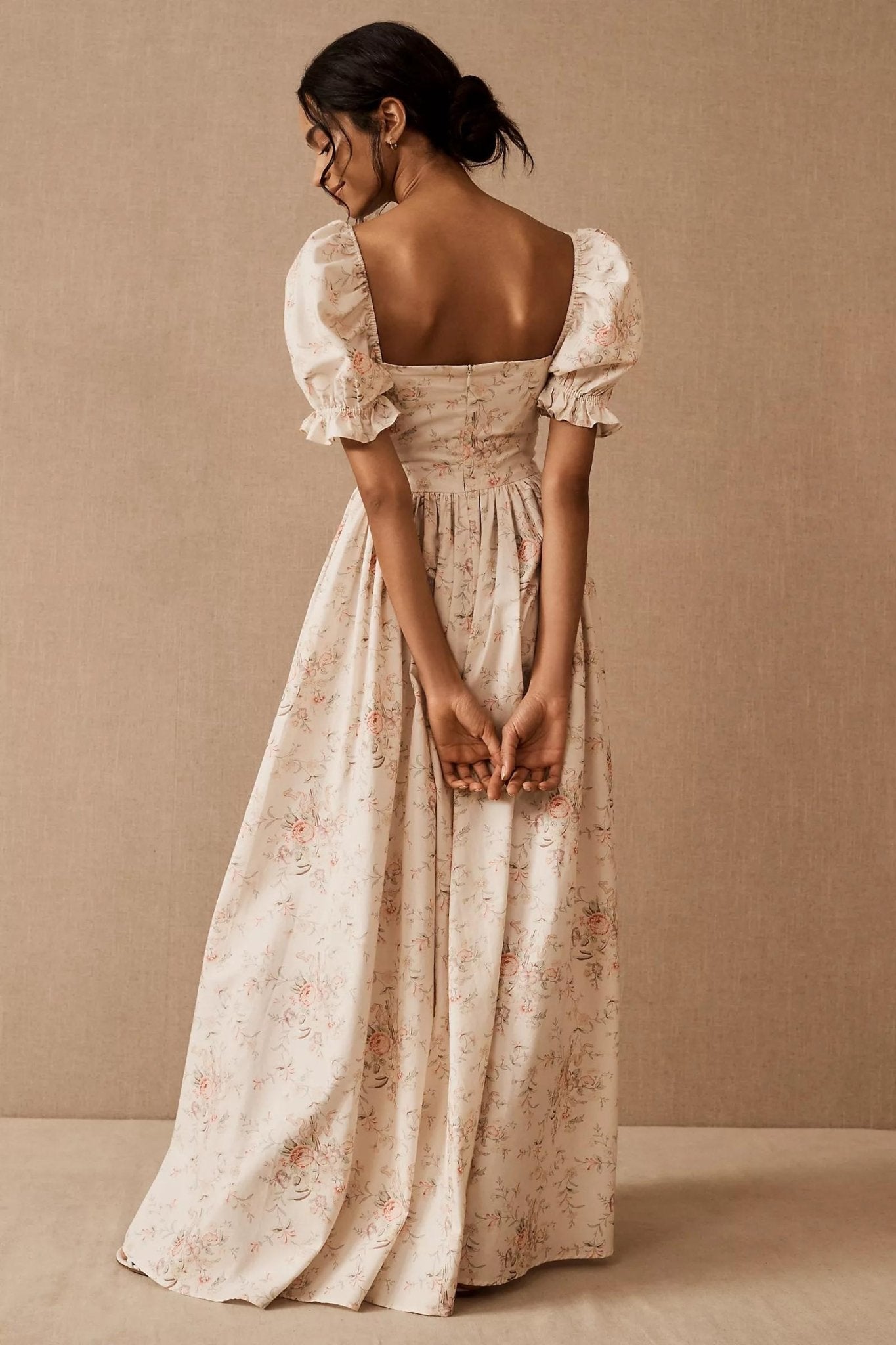 Luminon Baskılı Rönesans Yırtmaçlı Maxi Elbise