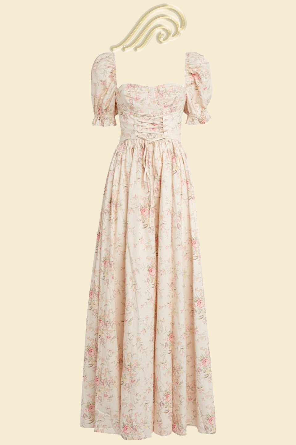 Luminon Baskılı Rönesans Yırtmaçlı Maxi Elbise