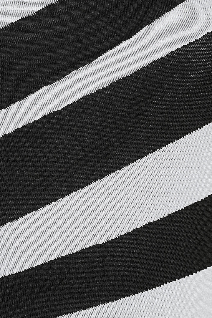 Kimberley Tek Omuz Çizgili Örgü Maxi Elbise