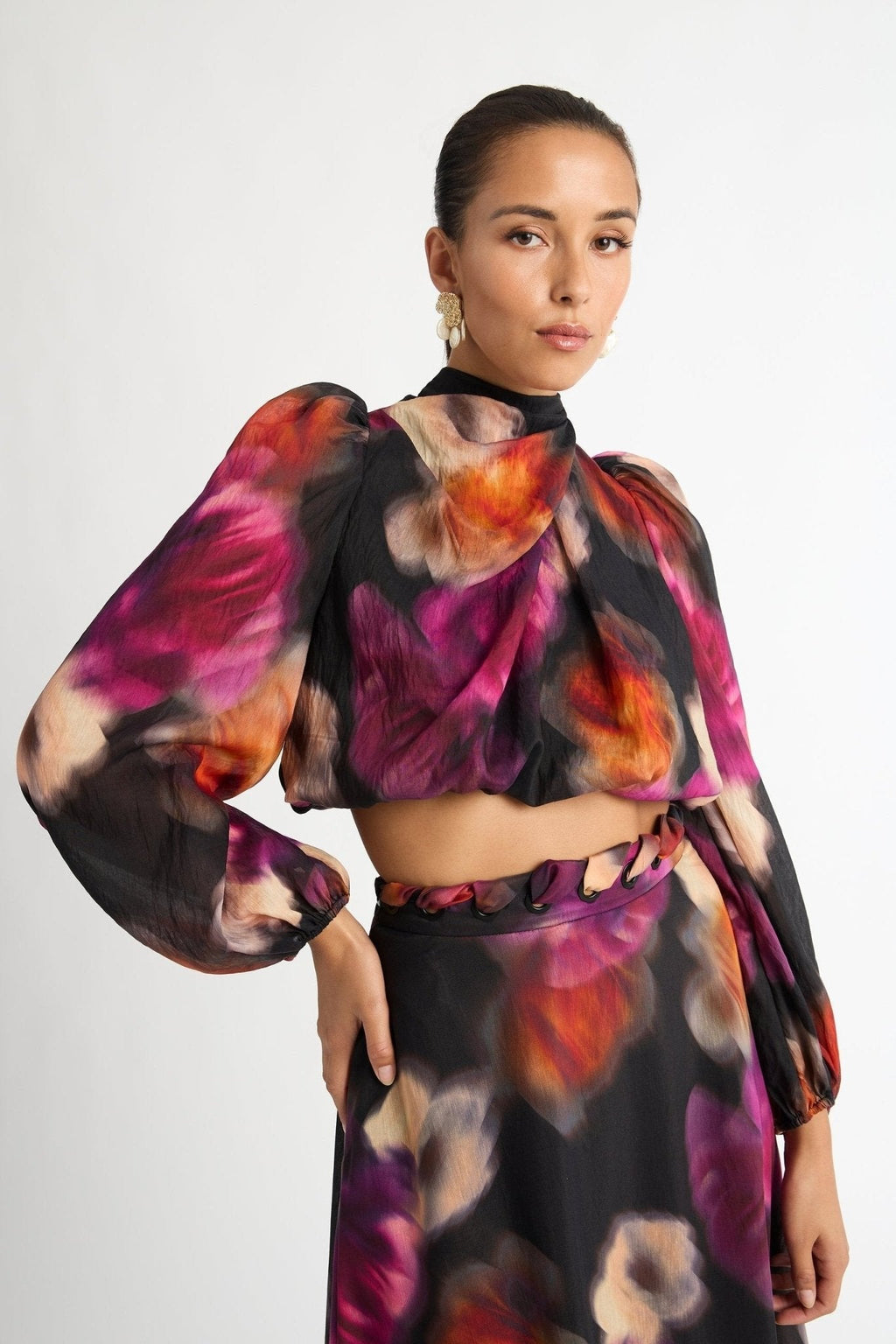 Mabel Baskılı Büzgülü Düğümlü Takım