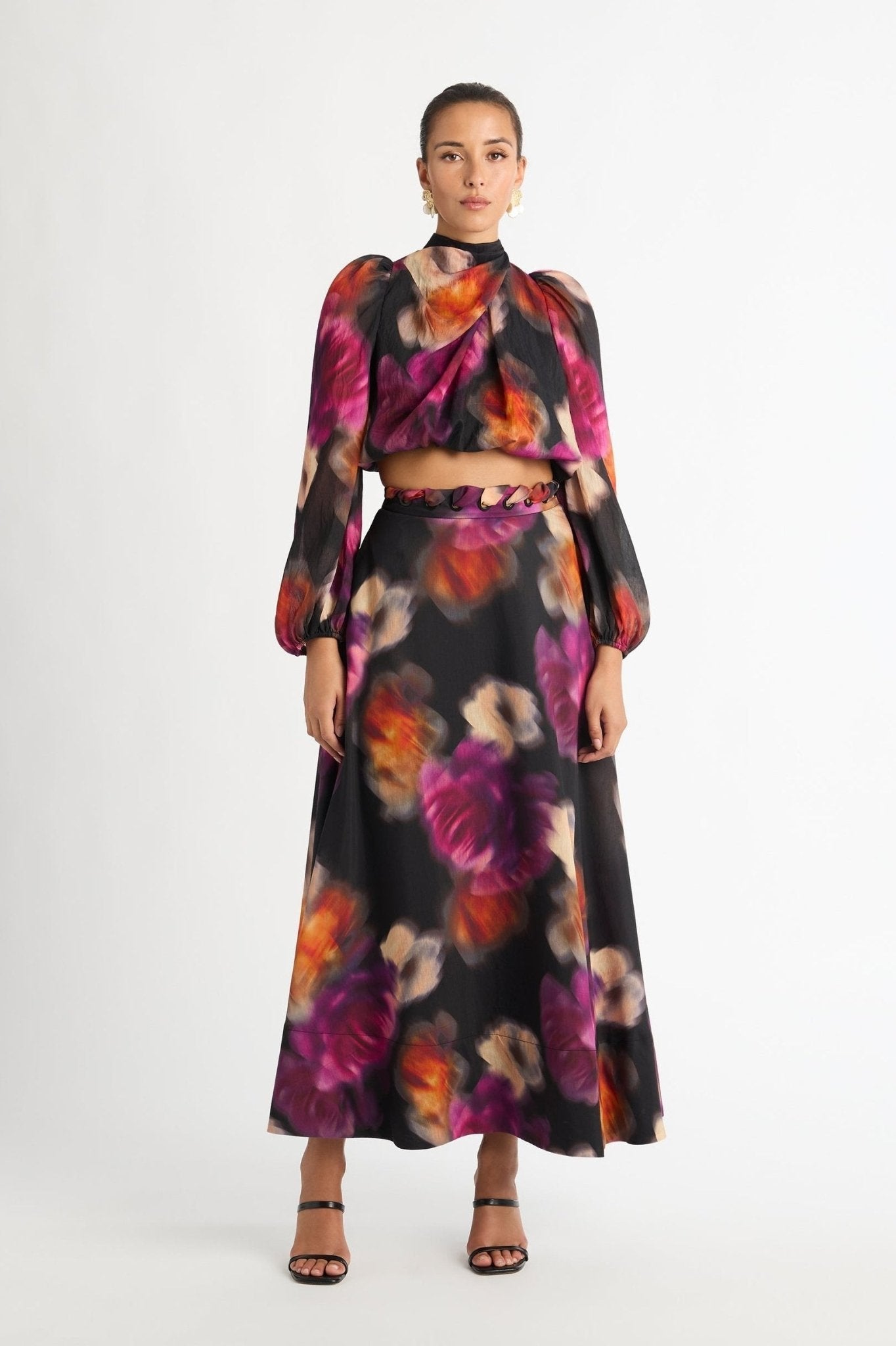 Mabel Baskılı Büzgülü Düğümlü Takım