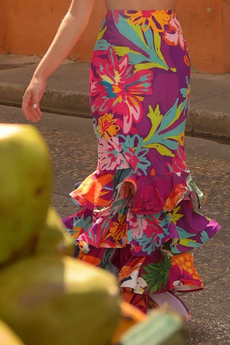 Maggie Tropikal Baskılı Katlı Set