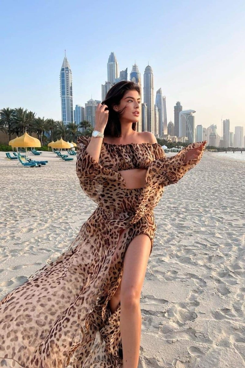 Marcia Leopar Desenli Etek Takım