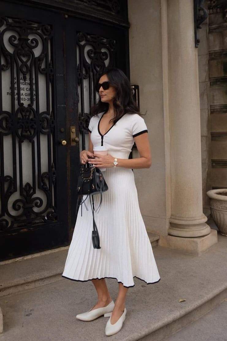 Marcia V Yaka Pileli Etek Takım