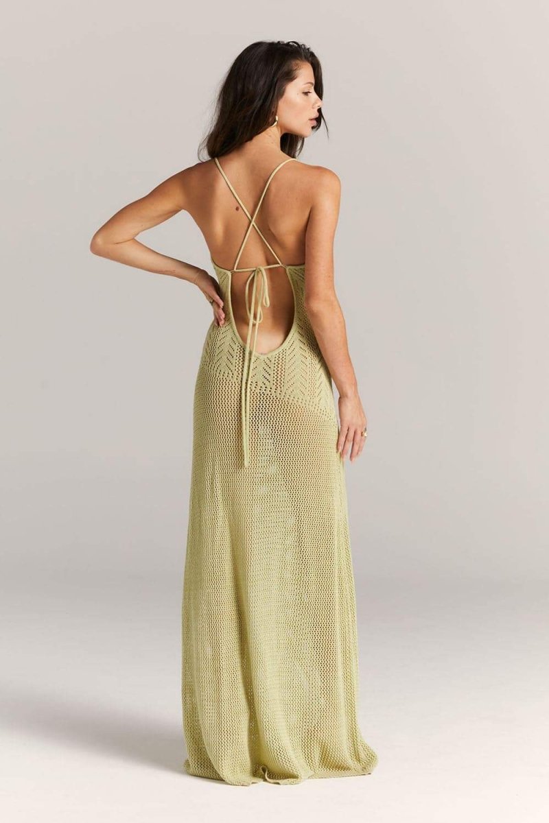 Marjorie Çiçek Kesim Tığ İşi Maxi Elbise