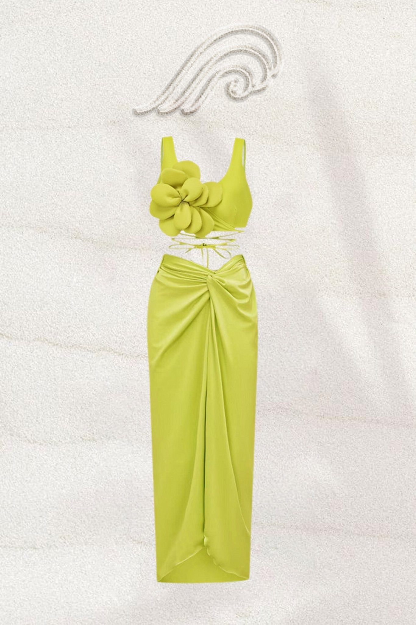 Marta Çiçek Bağcıklı Üç Parçalı Yüzme Seti