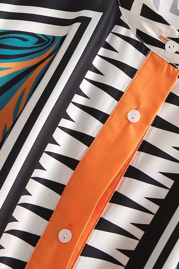 Maura Saten Çiçek Baskılı Takım