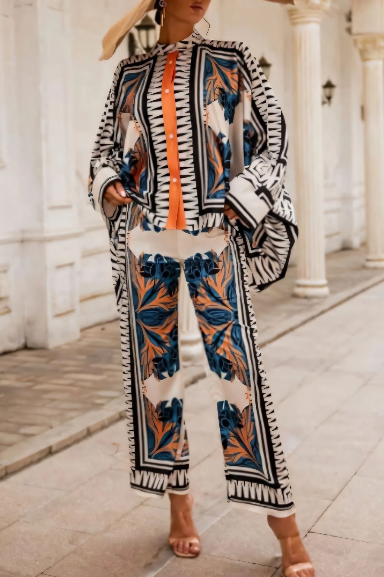 Maura Saten Çiçek Baskılı Takım