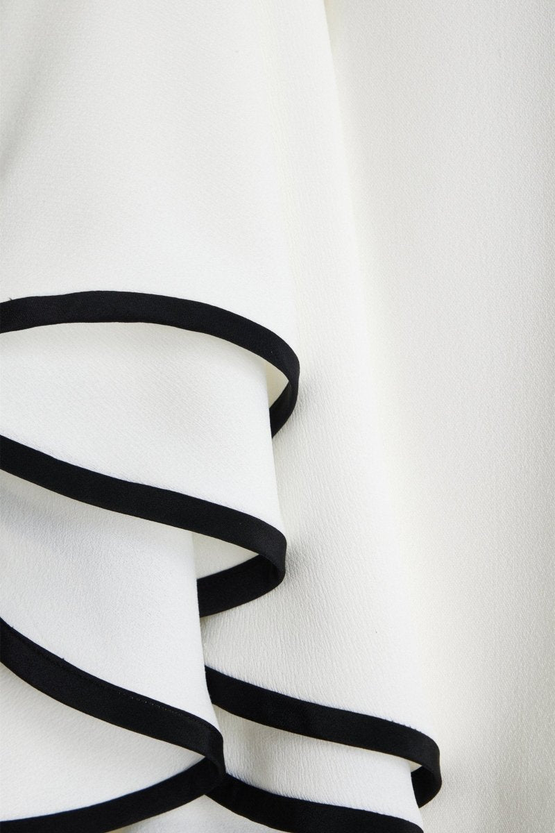 Maxine Kontrast Kolu Volanlı Mini Elbise