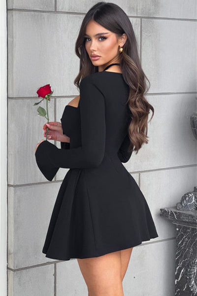 Regina Uzun Kollu Sweet Heart Mini Elbise