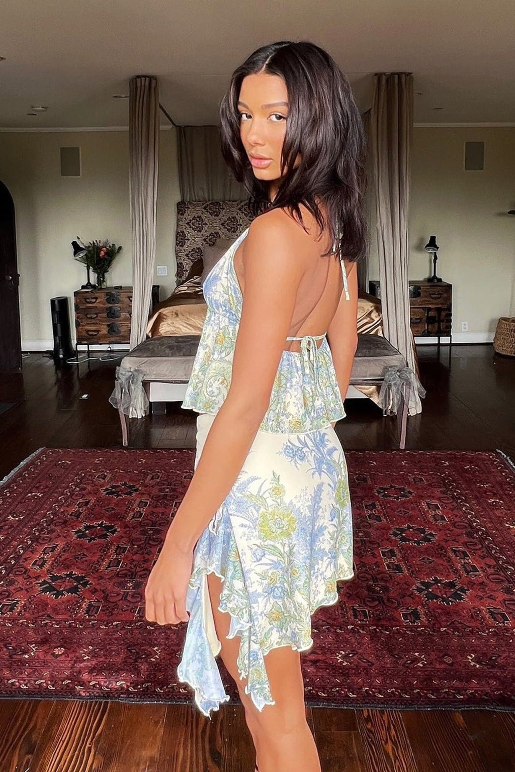 Melinda Baskılı İpli Takım