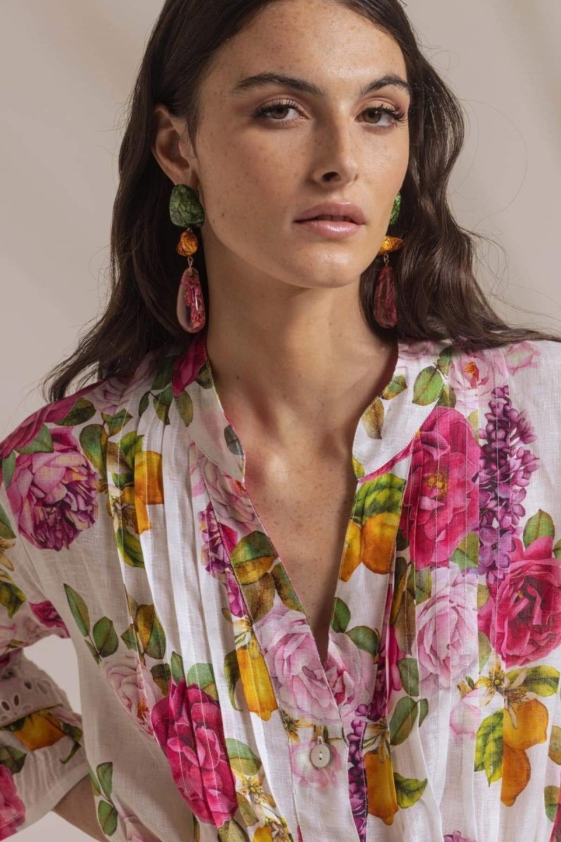 Melissa Baskılı Dantelli Fırfırlı Mini Elbise