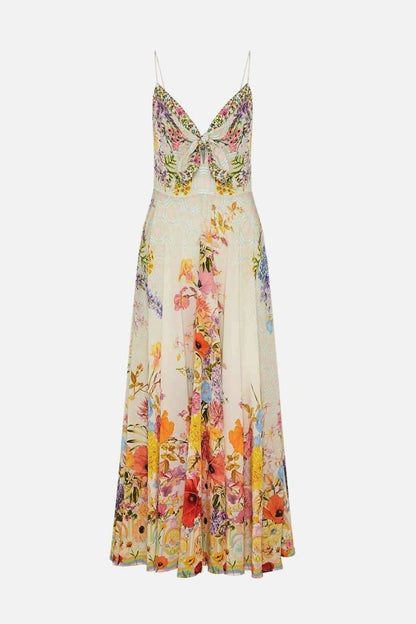 Melody Çiçek Baskılı Midi Slip Elbise