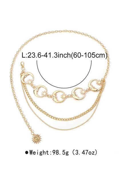 Metal Ay Yıldızlı Zincirli Bel Kemeri