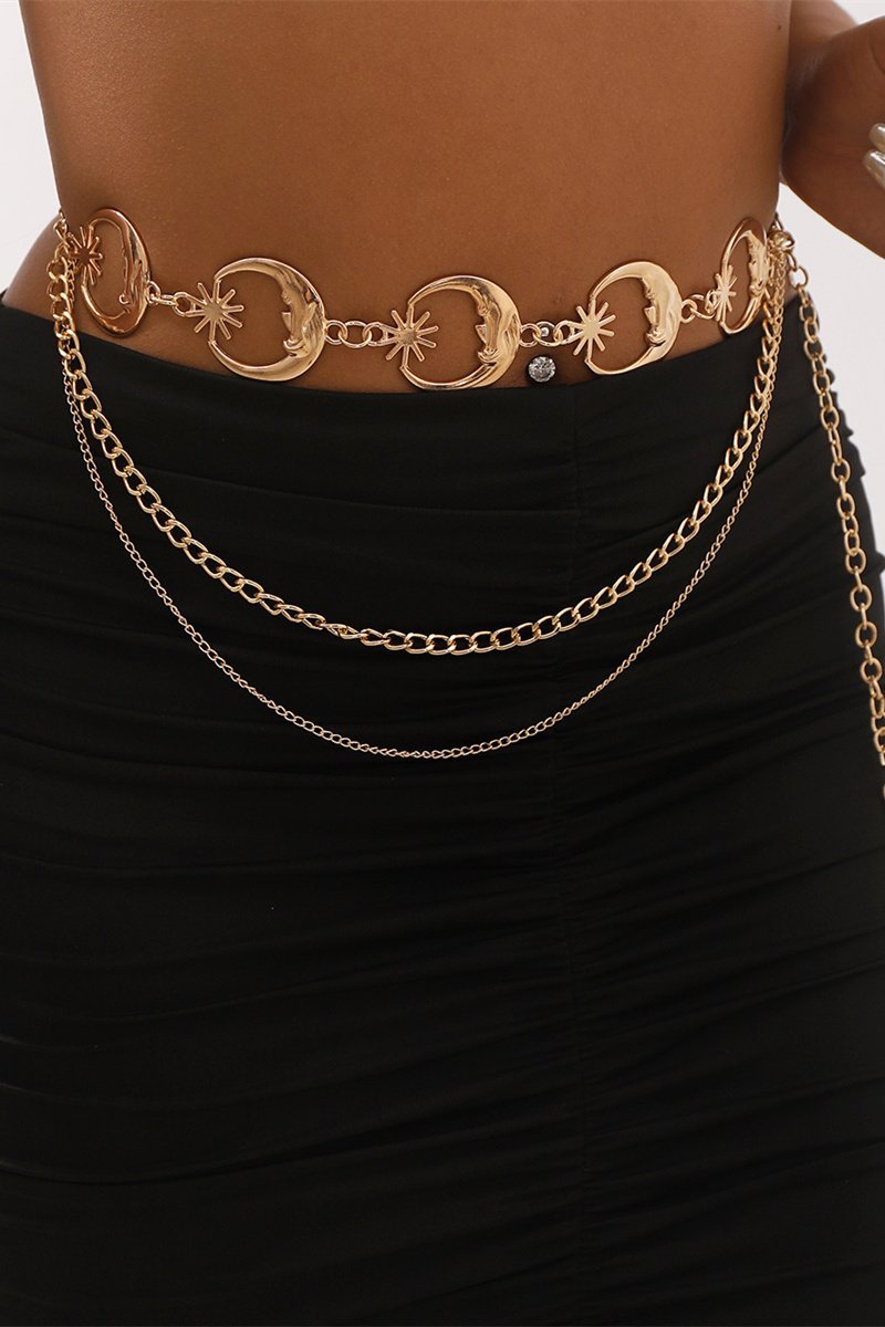 Metal Ay Yıldızlı Zincirli Bel Kemeri