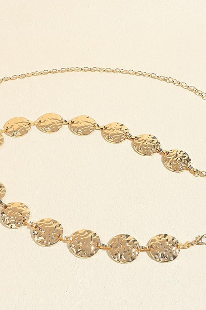 Metal Yuvarlak Dekor Bel Zincirli Kemer