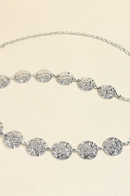 Metal Yuvarlak Dekor Bel Zincirli Kemer