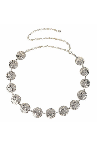 Metal Yuvarlak Dekor Bel Zincirli Kemer