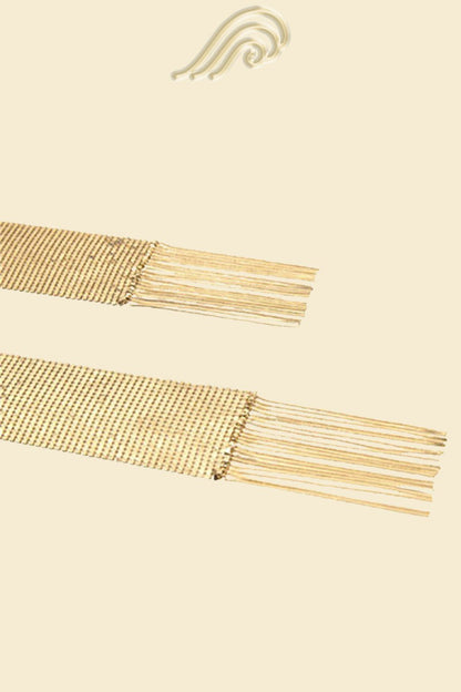 Metalik Püsküllü Skinny Eşarp