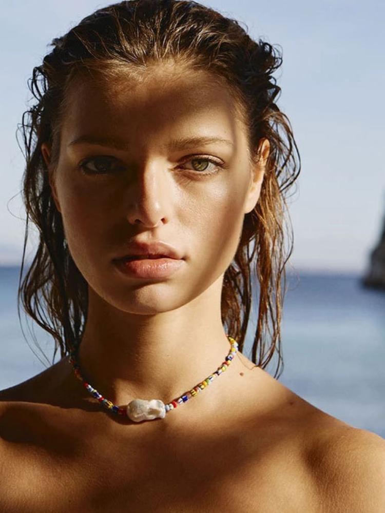 Mia İnci Gökkuşağı Boncuklu Kolye