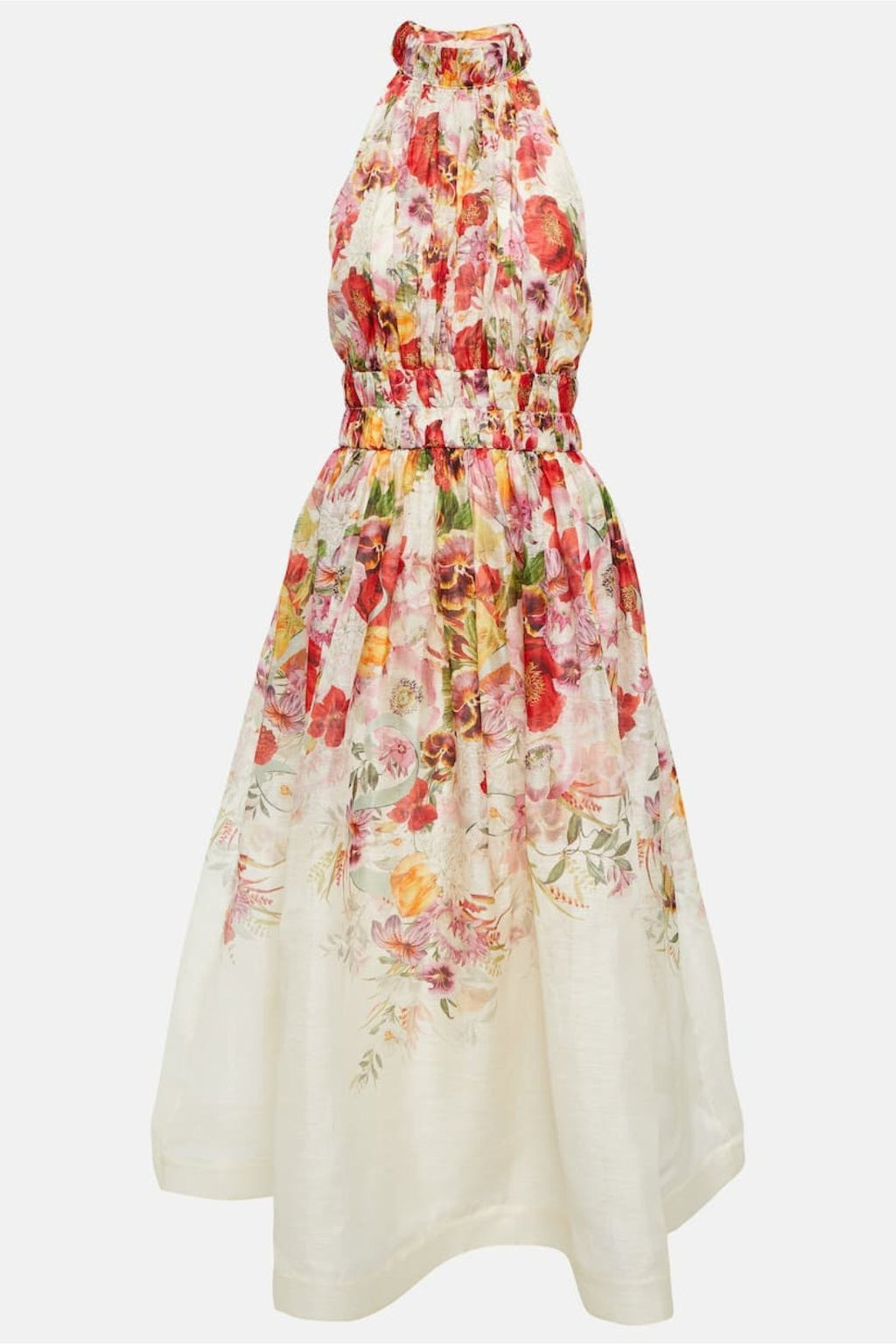 Mignon Baskılı Boyundan Bağlamalı Papyon Midi Elbise