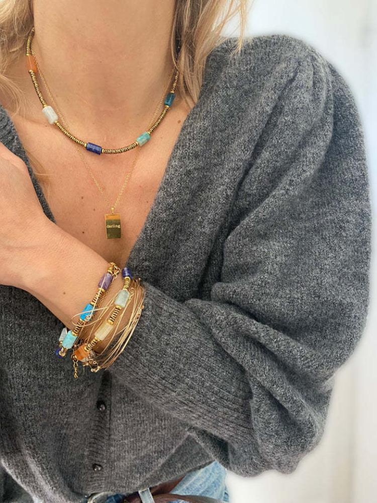 Moira Çarpışan Renk Taş Kolye