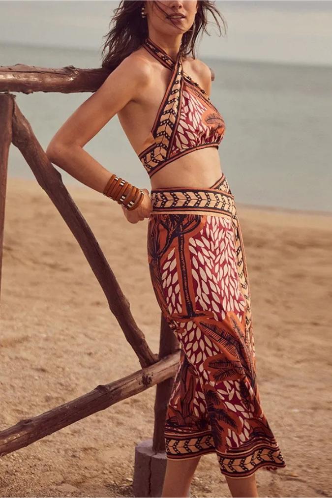 Moira Baskılı Üçlü Bikini Takımı