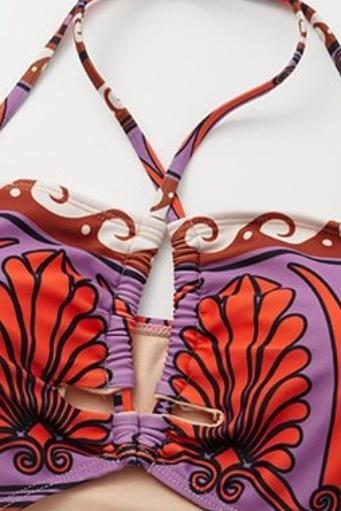 Molly Boyundan Bağlamalı Kesik İki Parçalı Yüzme Seti