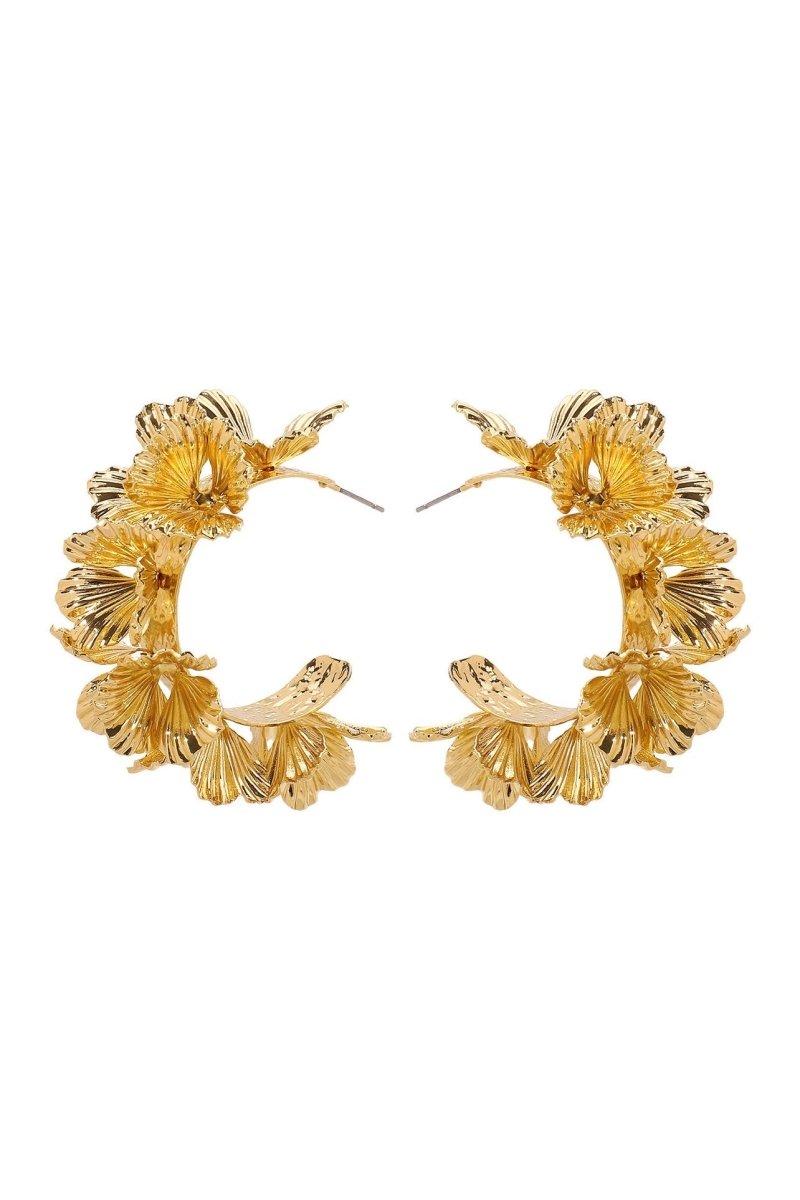 Çok Katlı Çiçekli C Şekilli Küpe