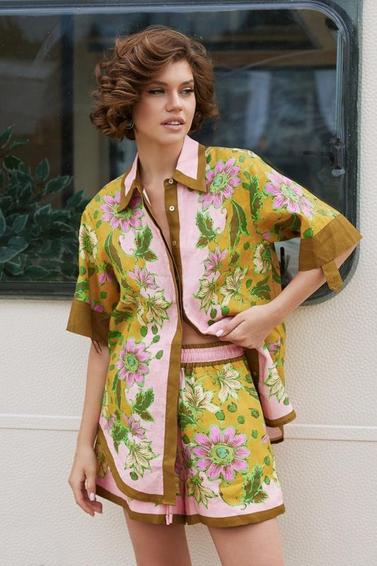 Nadia Çiçek Baskılı Şort Takım