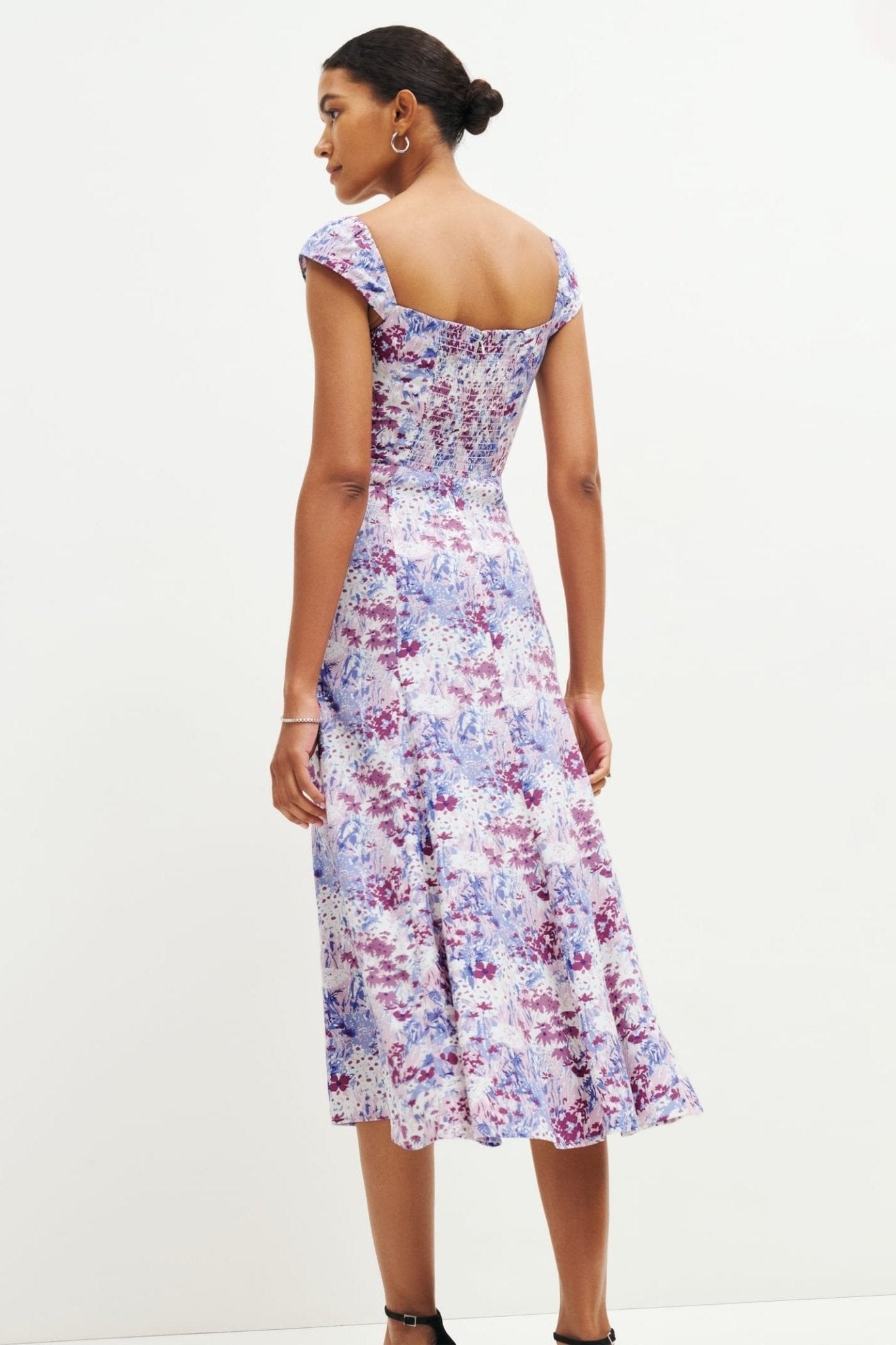 Novia Baskılı Flare Midi Elbise