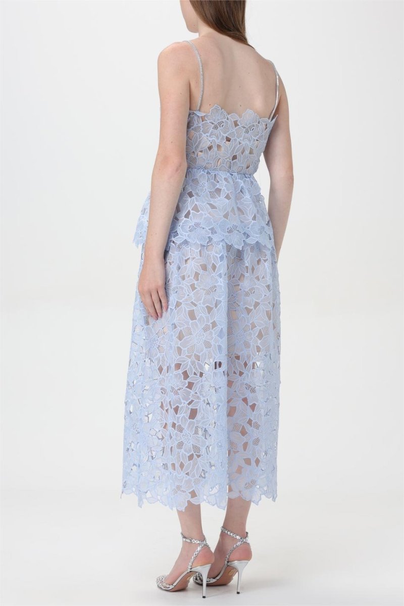 Ophelia Dantelli Katlı Cami Midi Elbise