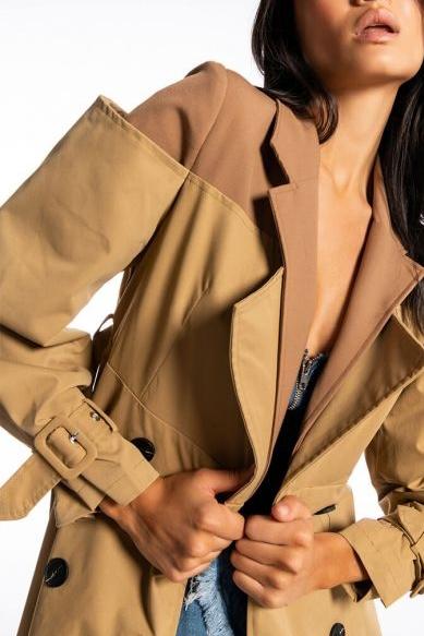 Patsy Kontrast Ekleme Trençkot