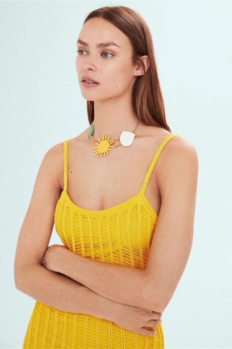 Paula Hollow Örgü Maxi Elbise