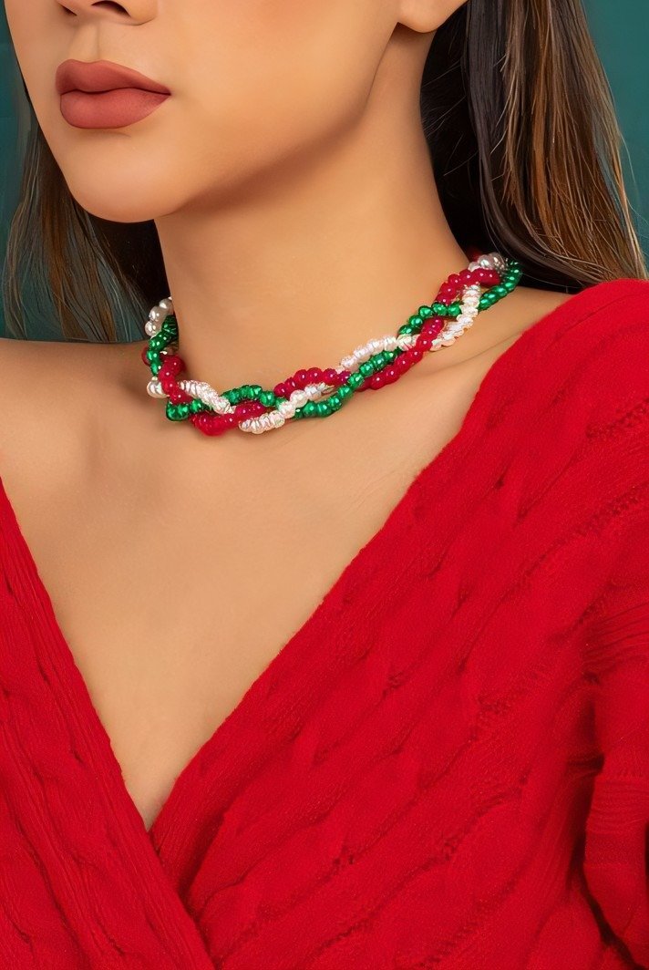 İnci Dokuma Zincir Kolye