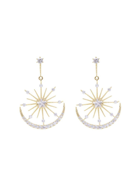 Penny Sun & Moon Pırlanta Sallantılı Küpe