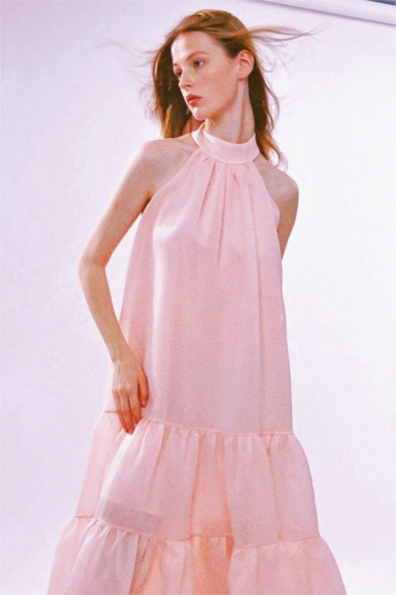 Phoebe Ilmek A Kesim Katlı Maxi Elbise