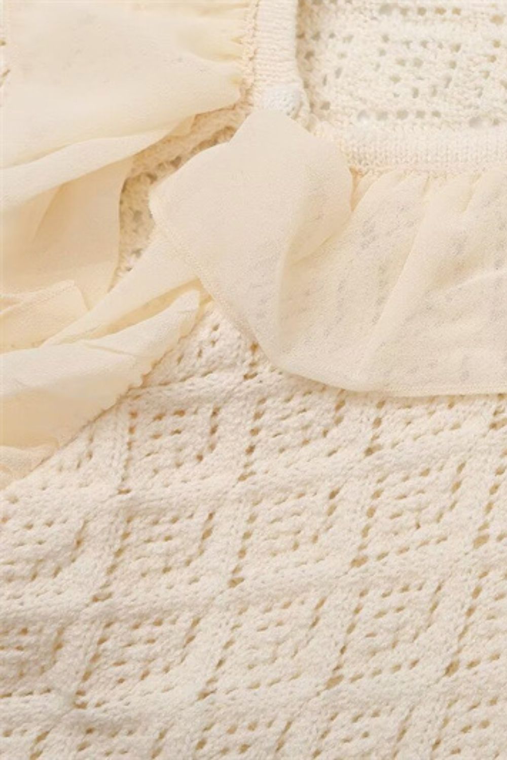 Katlı Fırfırlı Triko Hırka