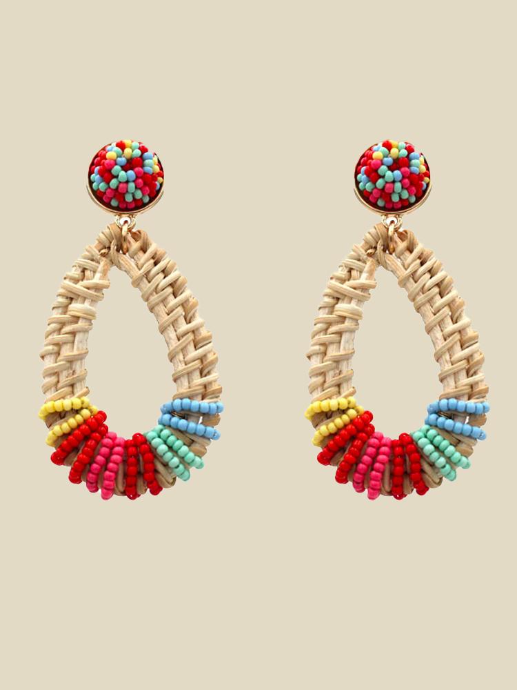 Sharon Örgü Boncuklu Damla Küpe