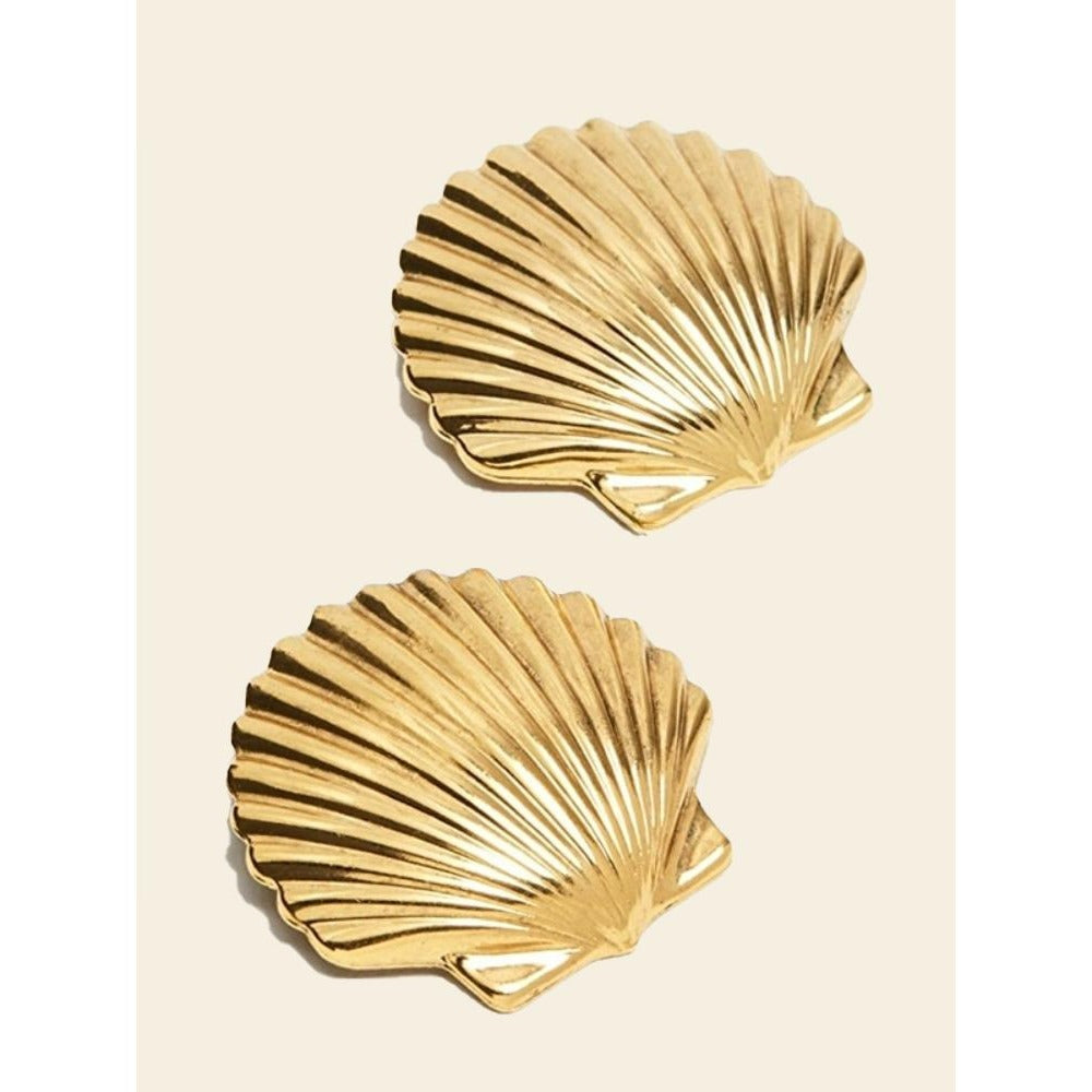 Nelly Deniz Kabuğu Metal Küpe