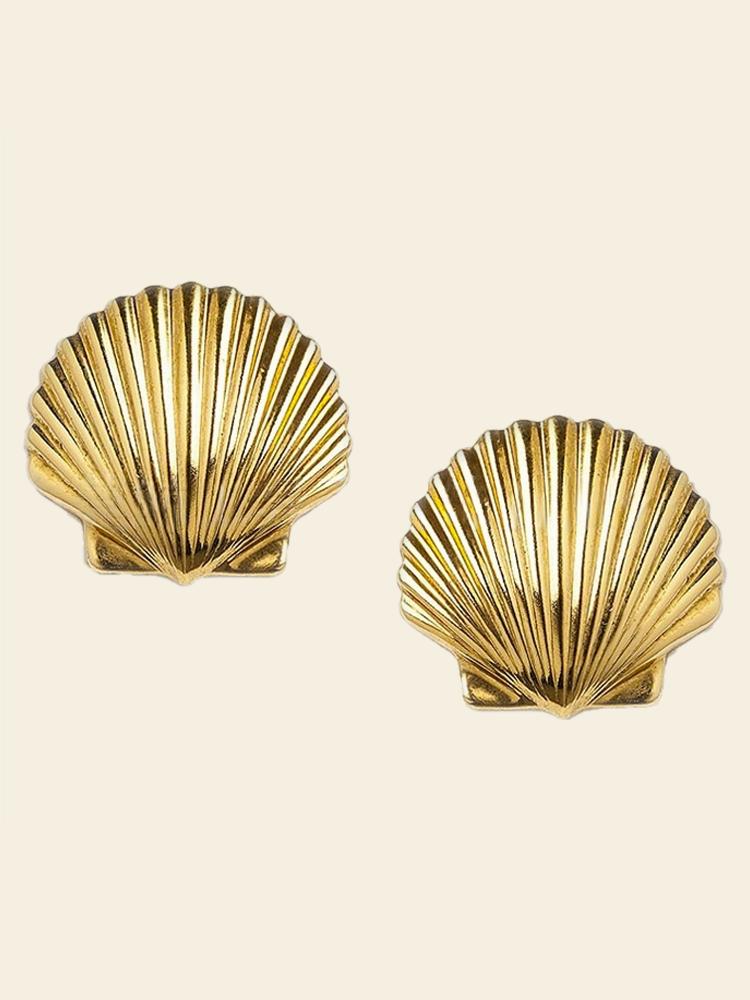 Nelly Deniz Kabuğu Metal Küpe