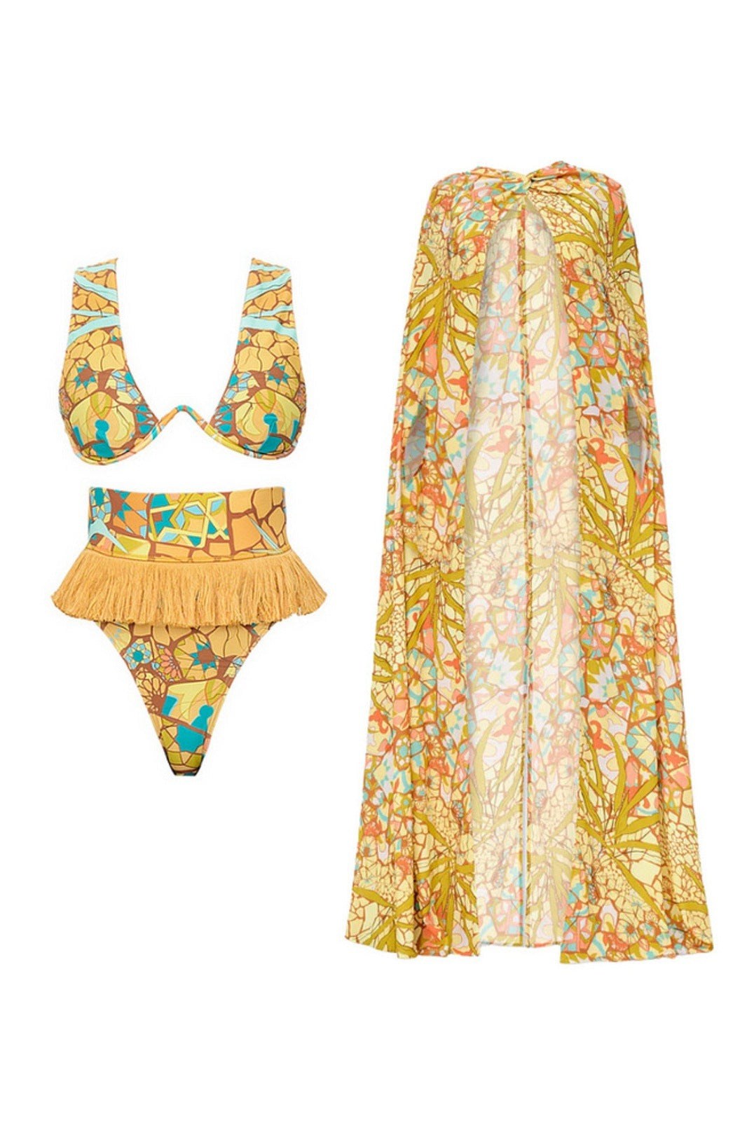 Phelis Baskılı Üçlü Yüzme Seti