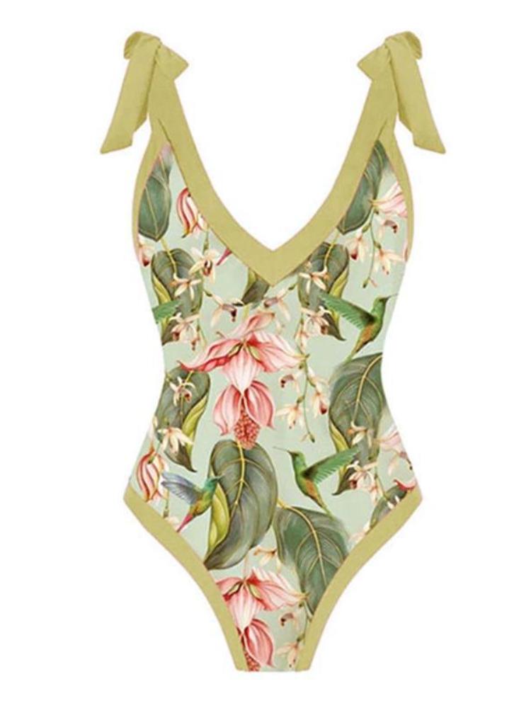 Louise Vintage Baskılı Yüzme Seti