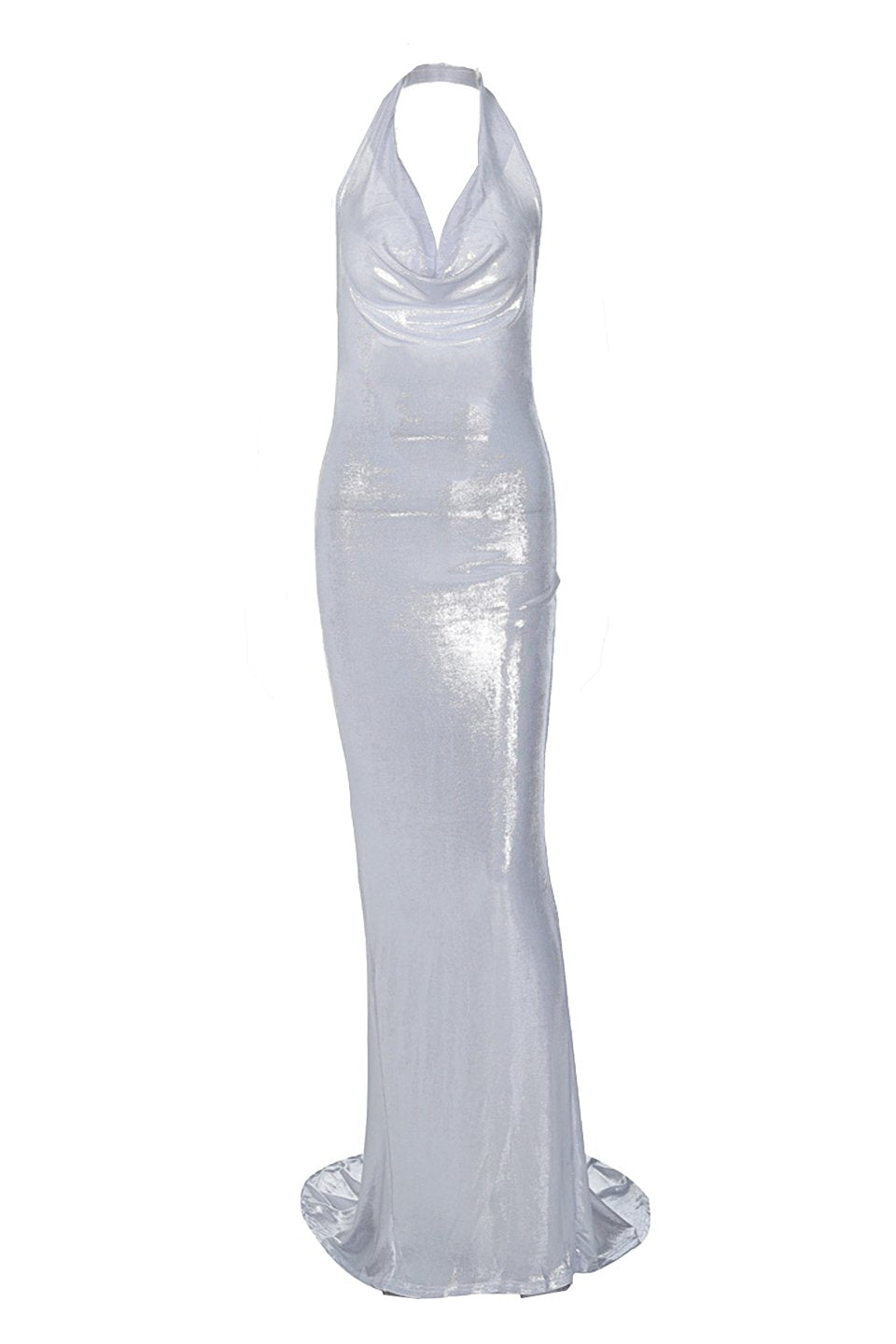 Ophelia Boyundan Bağlı Sırtı Açık Uzun Elbise