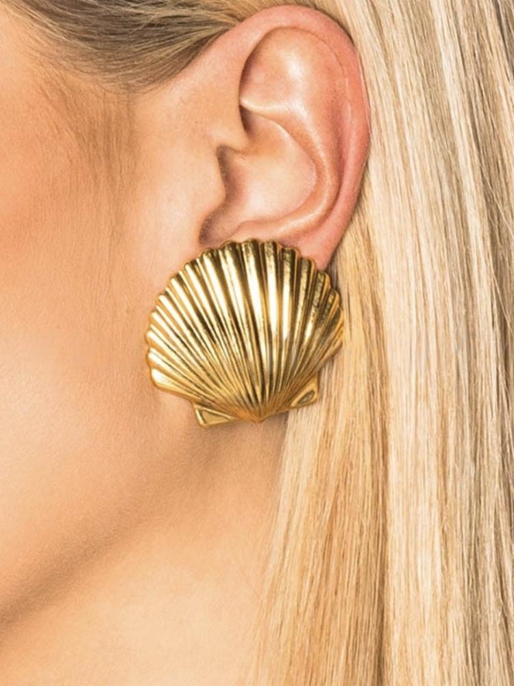 Nelly Deniz Kabuğu Metal Küpe