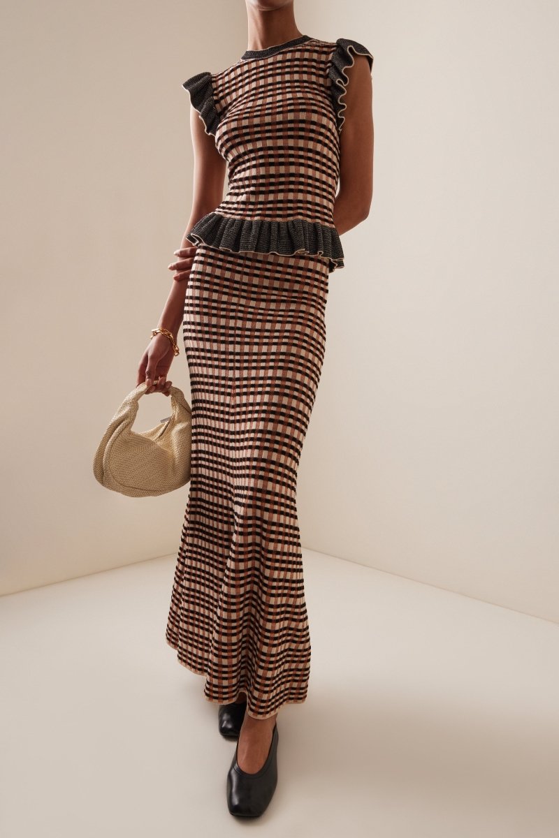 Prima Kareli Jakarlı Örgü Takım